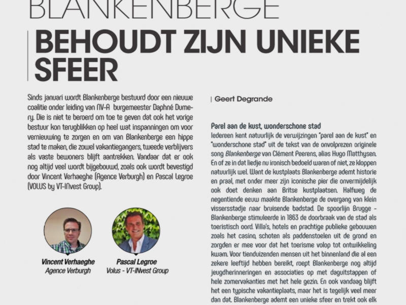 artikel over The One  in magazine LOGIC-IMMO.BE